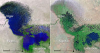  <p>Lac Tchad : en 1972 et 2007<br class='manualbr' />(Source : Atlas PNUE)</p>