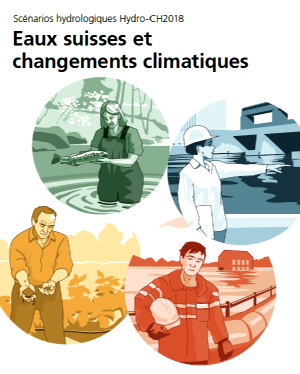  <p><small>Couverture du rapport de synthèse du projet Hydro-CH2018 :<br class='manualbr' /><i>« Il n'existe aucun doute sur le type de changements climatiques<br class='manualbr' />et hydrologiques à venir ni sur la direction qu'ils prendront, mais<br class='manualbr' />des incertitudes persistent quant à l'ampleur des phénomènes. »</i></small></p>